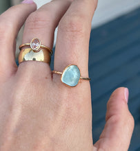Load image into Gallery viewer, GOLD size 9 turquoise sea glass ring
