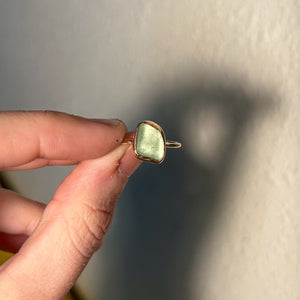 size 6 lime sea glass ring