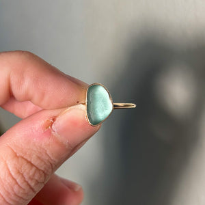 size 8 turquoise sea glass ring