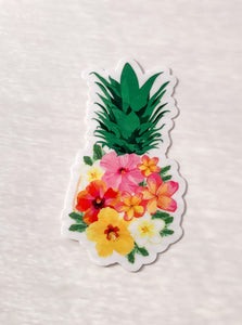 floral pineapple sticker