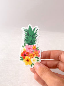floral pineapple sticker