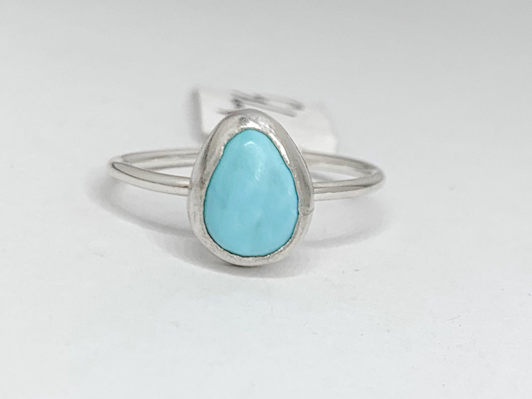 silver turquoise ring, size 7