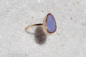 gold opal ring (size 6)