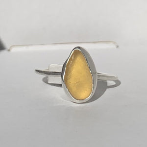 silver sea glass ring (size 8)