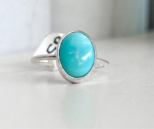silver turquoise ring (size 6.5)