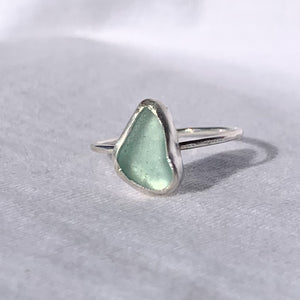 silver sea glass ring (size 6)