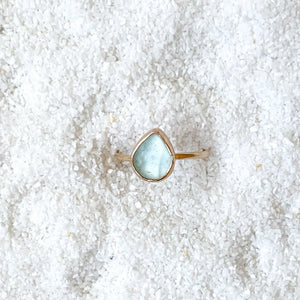 gold sea glass ring (size 7)